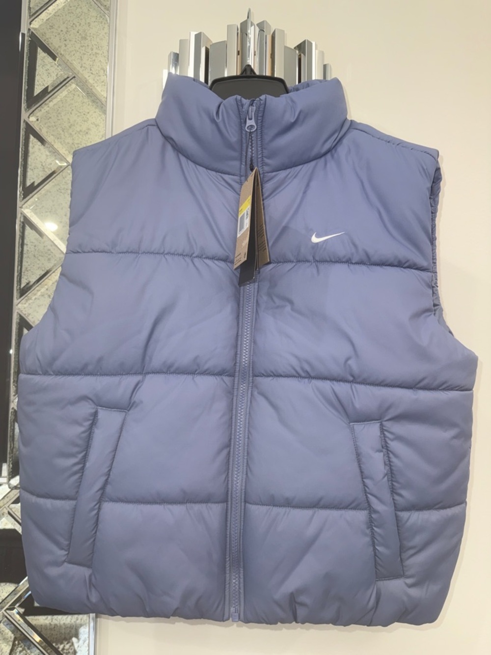 NWT Nike Dusty Blue Quilted like Puffer Vest thermal fit